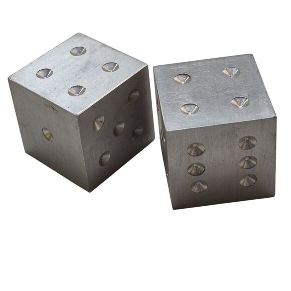 Other - Vintage Large Aluminum Dice Pair 2"